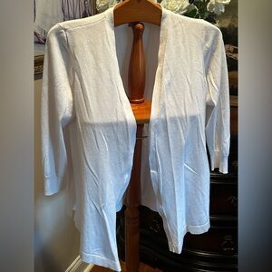 Chico's White Open Front Light Cardigan Sweater Top Sz 2/L